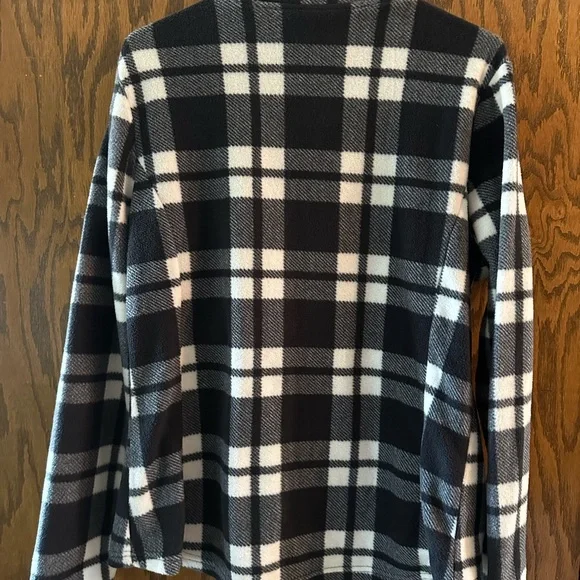 Merona Black and White Plaid Fleece Zip-Up Hoodie - Picture 2 of 4